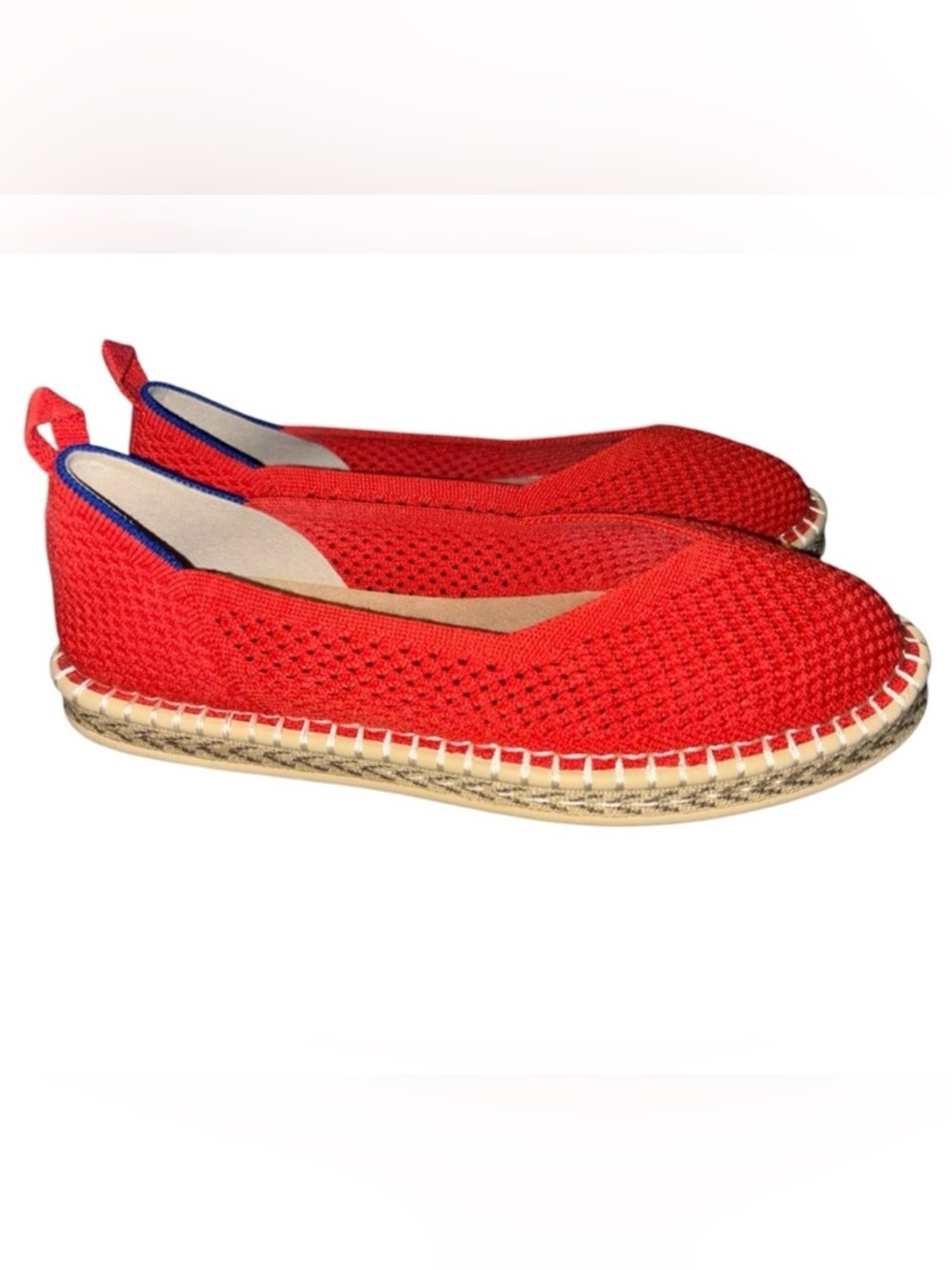 Rothy's The Espadrille Boardwalk Red Hot  Knit Flats Women's Size 8 Shoes - Picture 2 of 10
